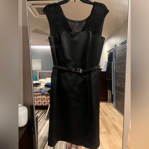 ANTONIO MELANI Elegant Black with Lace detail Midi Dress